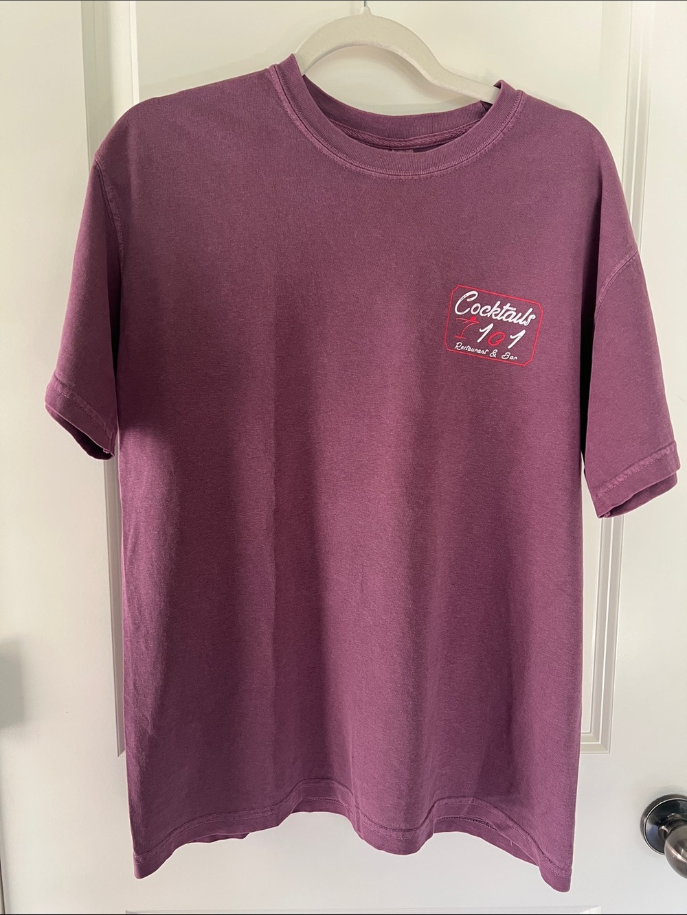 Comfort Colors Plum Short Sleeve Crewneck Tee with Chest Patch